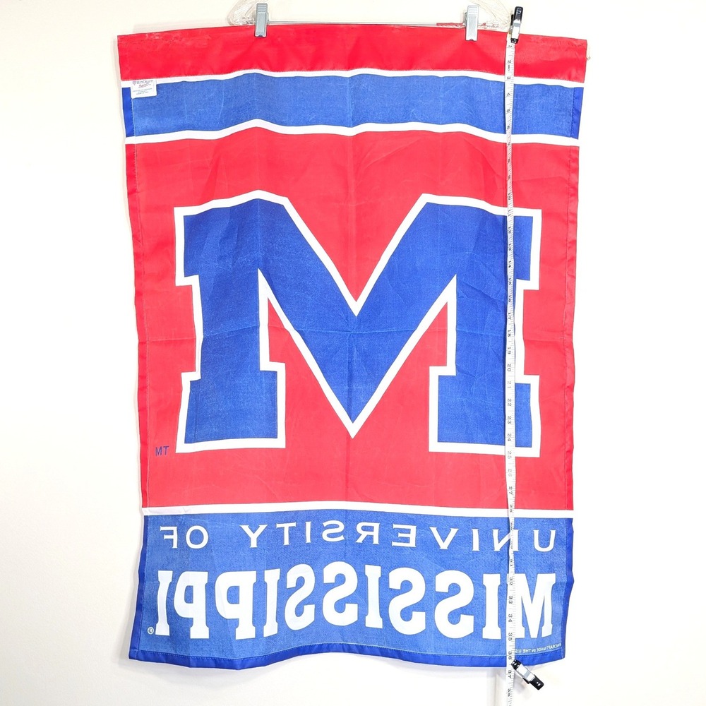 WinCraft Red Blue University of Mississippi Flag; Ole Miss Rebels Banner - Picture 5 of 6